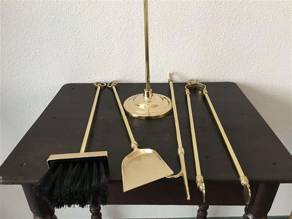 1 Haard Gereedschap, messing glans - Afbeelding 6