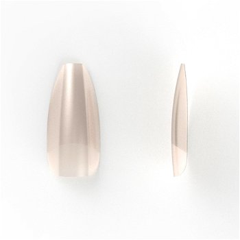 Natural Coffin / Ballerina nagel tips, 100 stuks - 0