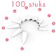 Stiletto nagel tips, WIT breed opzetstuk, 100 stuks - 1 - Thumbnail