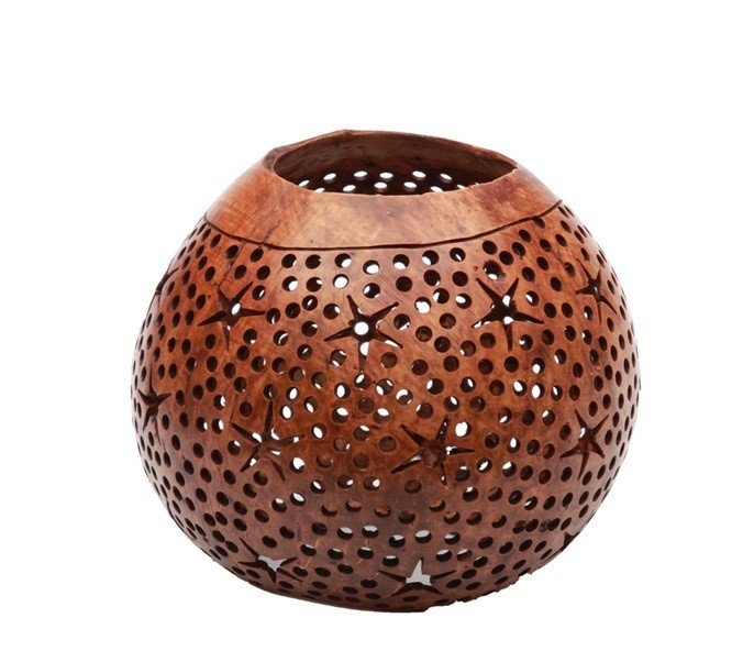 Leuke Kokosnoot Waxinelichthouders (Set van 3 stuks) - Afbeelding 3