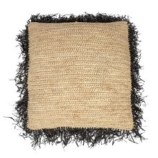 Boho Kussen Raffia Square – Tweekleurig