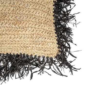 Boho Kussen Raffia Square – Tweekleurig - 2