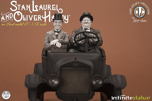 Infinite Laurel & Hardy on T-Ford Model Old&Rare statue - 2