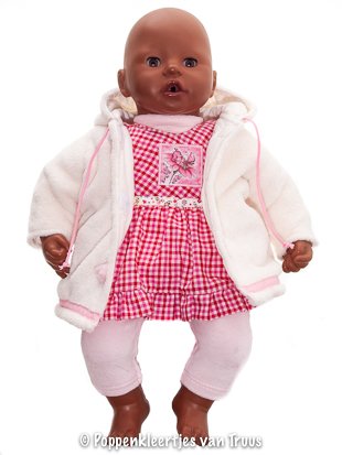 Annabel 46 cm Jasje gebroken wit/roze - Afbeelding 3