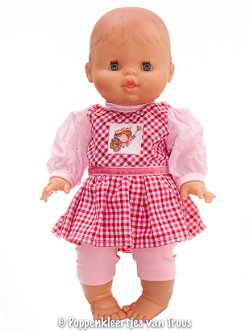 Paola Reina 34 cm Jurksetje ruitjes/roze
