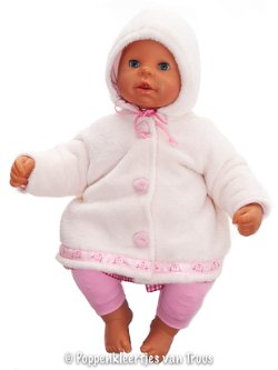 Chou Chou 48 cm Jasje gebroken wit/roze