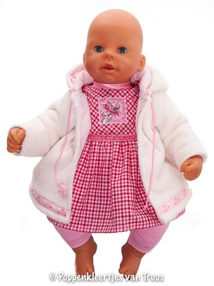 Chou Chou 48 cm Jasje gebroken wit/roze - Afbeelding 3