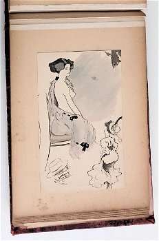 L. Vallet (1856-1940) Album met 36 tekeningen Belle Epoque - 3
