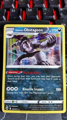  Galarian Obstagoon  037/073  Holo Rare Champion's Path