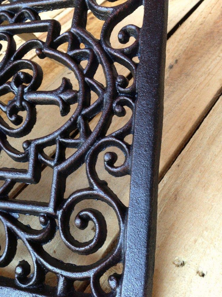 Rooster vierkant, gietijzer- klassiek bruin- decoratie - Afbeelding 4
