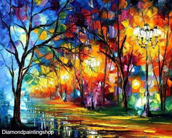 FULL diamond painting abstract landscape L(SQUARE) GERESERVEERD