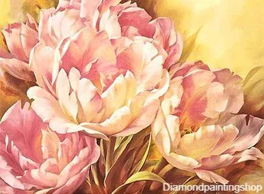 FULL Diamond painting tullips pink L - nr. 1