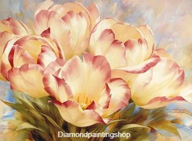FULL Diamond painting tullips white L GERESERVEERD - nr. 1
