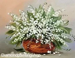 FULL Diamond painting basket lily of the valley L GERESERVEERD