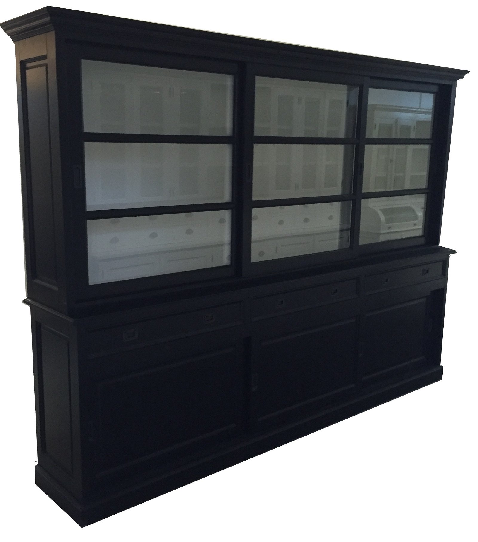 Buffetkast Haastrecht zwart - wit 300 x 50/40 x 220cm - nr. 1