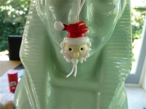 Handgemaakte kerstman van glas NIEUW. - 0