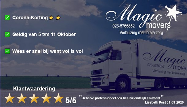 Magische corona kortingen bij Magic Movers - 0