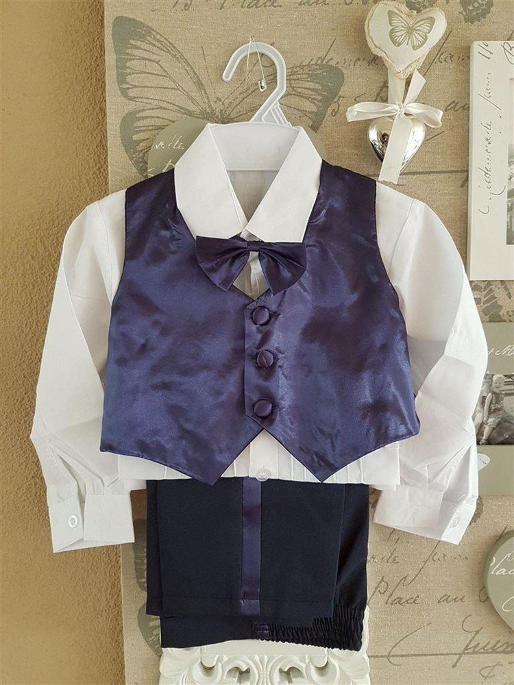 104 kinder rokkostuum kostuum bruidsjonkerpak Blauw - Afbeelding 2