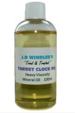 100 ml. J.D. Windles’s Turret Klokolie. Viscositeit: hoog.