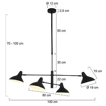 Stoere Hanglamp Kasket in Mat Zwart Metaal - 6