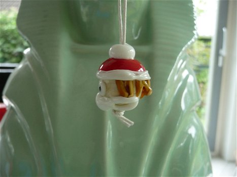 Handgemaakte Corona proof kerstman van glas NIEUW. - 1