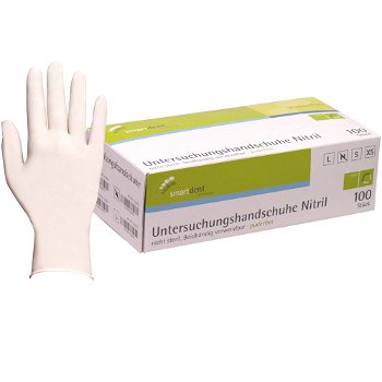 Nitrile handschoen, Smartdent WIT - maat M - 100 stuks - 0