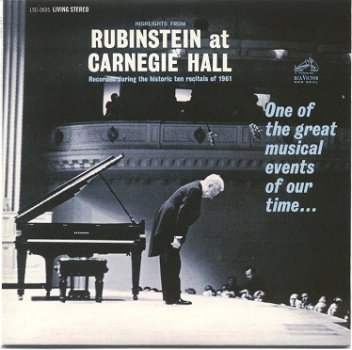 Arthur Rubinstein ‎– Highlights From Rubinstein At Carnegie Hall (CD) Nieuw Digipack - 0