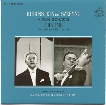 Arthur Rubinstein And Szeryng - Brahms ‎– Violin Sonatas No. 2, Op. 100 (CD) Nieuw Digipack - 0
