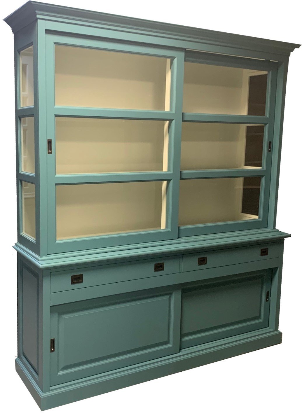 Buffetkast turquoise - wit Bussum 200 x 50/40 x 220cm - nr. 1