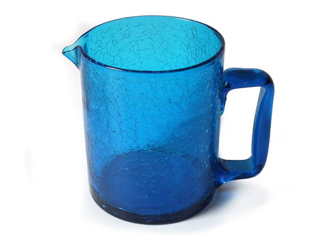 prachtige kan van blauw glas - 0