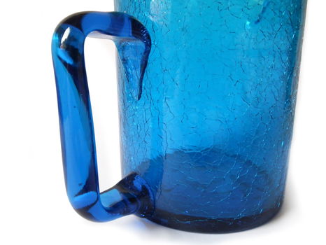 prachtige kan van blauw glas - 3