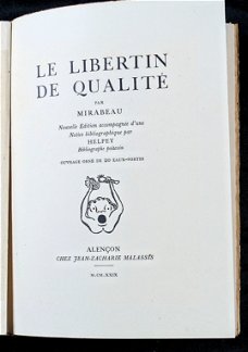Le Libertin de Qualité 1929 Mirabeau 1/320 ex Genummerd