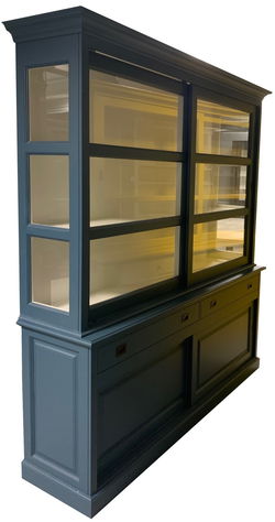 Buffetkast blauw - wit Bussum 200 x 50/40 x 220cm