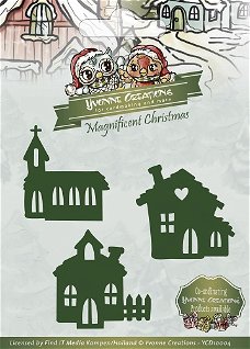 Yvonne Creations Die Magnificent Christmas - Little village YCD10004