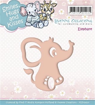 Yvonne Creations Die Smiles, Hugs and Kisses - Elephant YCD10021 - 0