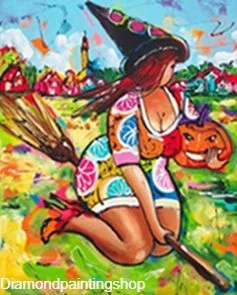 FULL diamond painting fat lady witch (SQUARE)