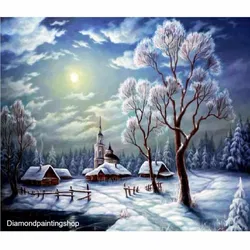 OPRUIMING: Diamond painting snowscene XL GERESERVEERD