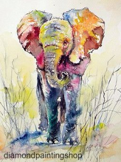 FULL diamond painting colorful elephant (SQUARE)