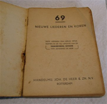 Zangbundel nr 69 liederen en koren jaren 50 - 1