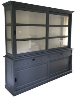 Buffetkast Montfoort oud blauw - wit 240 x 50/40 x 220