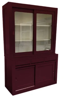 Winkelkast Diemen rood - wit 180 x 220cm laden greeploos
