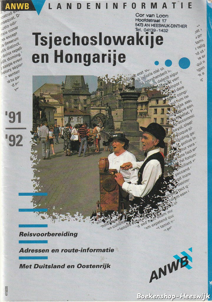 ANWB - Landeninformatie Tsjechoslowakije en Hongarije - nr. 1