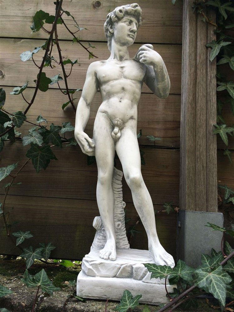 Beeld vol steen van de bijbelse figuur David - nr. 1