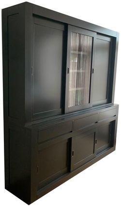 Buffetkast antraciet – grijs Vaassen greeploos 220 x 220cm dichte zijdeuren