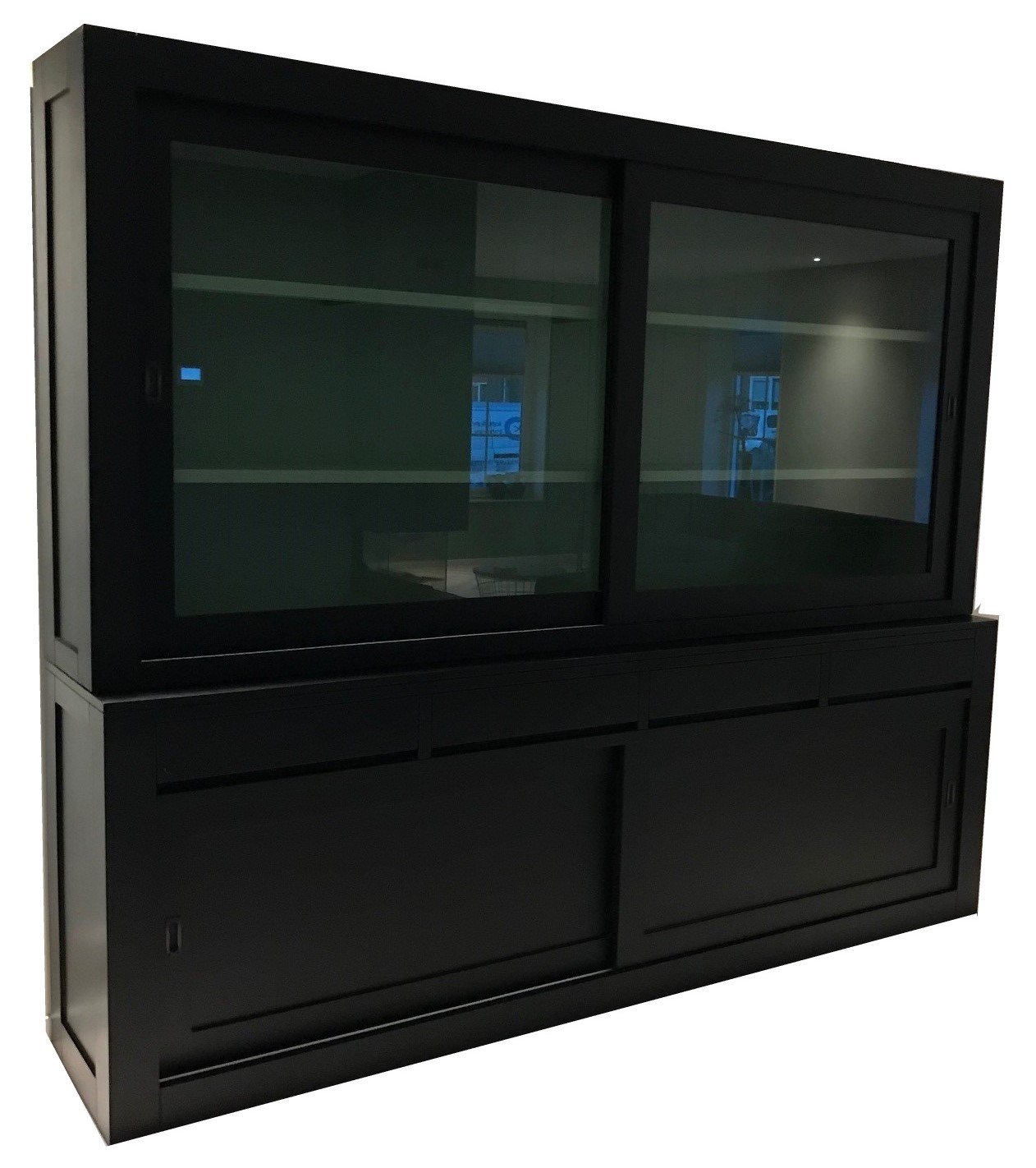 Buffetkast Diemen zwart - groen strak design 260 x 50/40 x 220cm - nr. 1