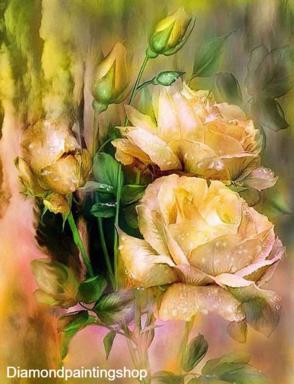 FULL diamond painting aquarel flowers (SQUARE) - nr. 1