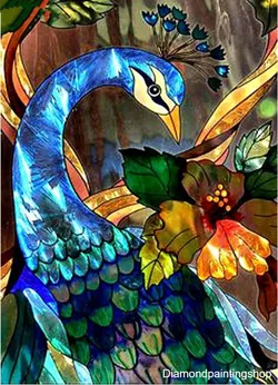 FULL diamond painting modern peacock (SQUARE) GERESERVEERD