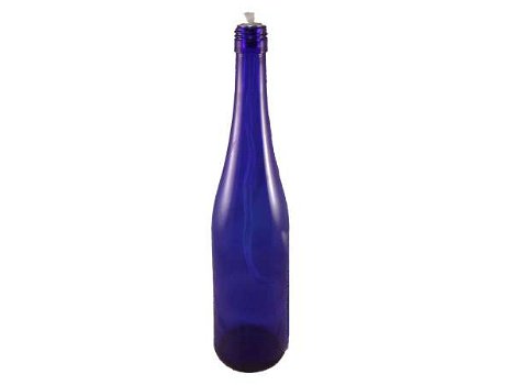 Blauwe fles olielamp - 0