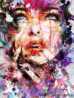 FULL diamond painting colorful woman (SQUARE)