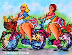 FULL diamond painting fat ladies bike (SQUARE)
